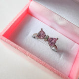 Pink Tie Sterling Silver Ring