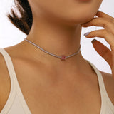 Pink Clara Sterling Silver Choker