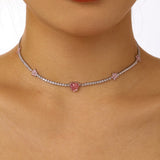 Pink Amore Sterling Silver Choker