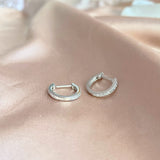 Sparkling 925 Sterling Silver Cubic Zirconia Hoops