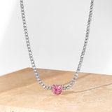 Pink Love Sterling Silver Choker