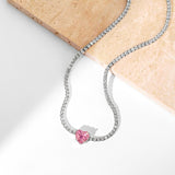 Pink Love Sterling Silver Choker