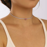 Pink Love Sterling Silver Choker