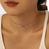 Pink Love Sterling Silver Choker