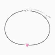 Pink Love Sterling Silver Choker