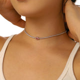 Pink Millionaire Sterling Silver Chocker