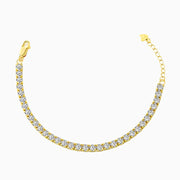 Sparkling Cubic Zirconia Sterling Silver Tennis Bracelet / Gold