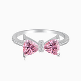 Pink Tie Sterling Silver Ring