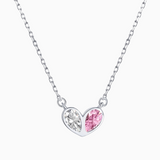 Pink Love Heart Sterling Silver Necklace