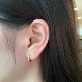 Sparkling 14k Gold Plated Ear Hoops - MARIA JEWELLERY