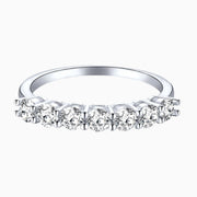 925 Sterling Silver Half Eternity Ring Wedding Band - MARIA JEWELLERY