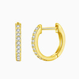 Sparkling 14k Gold Plated Ear Hoops - MARIA JEWELLERY